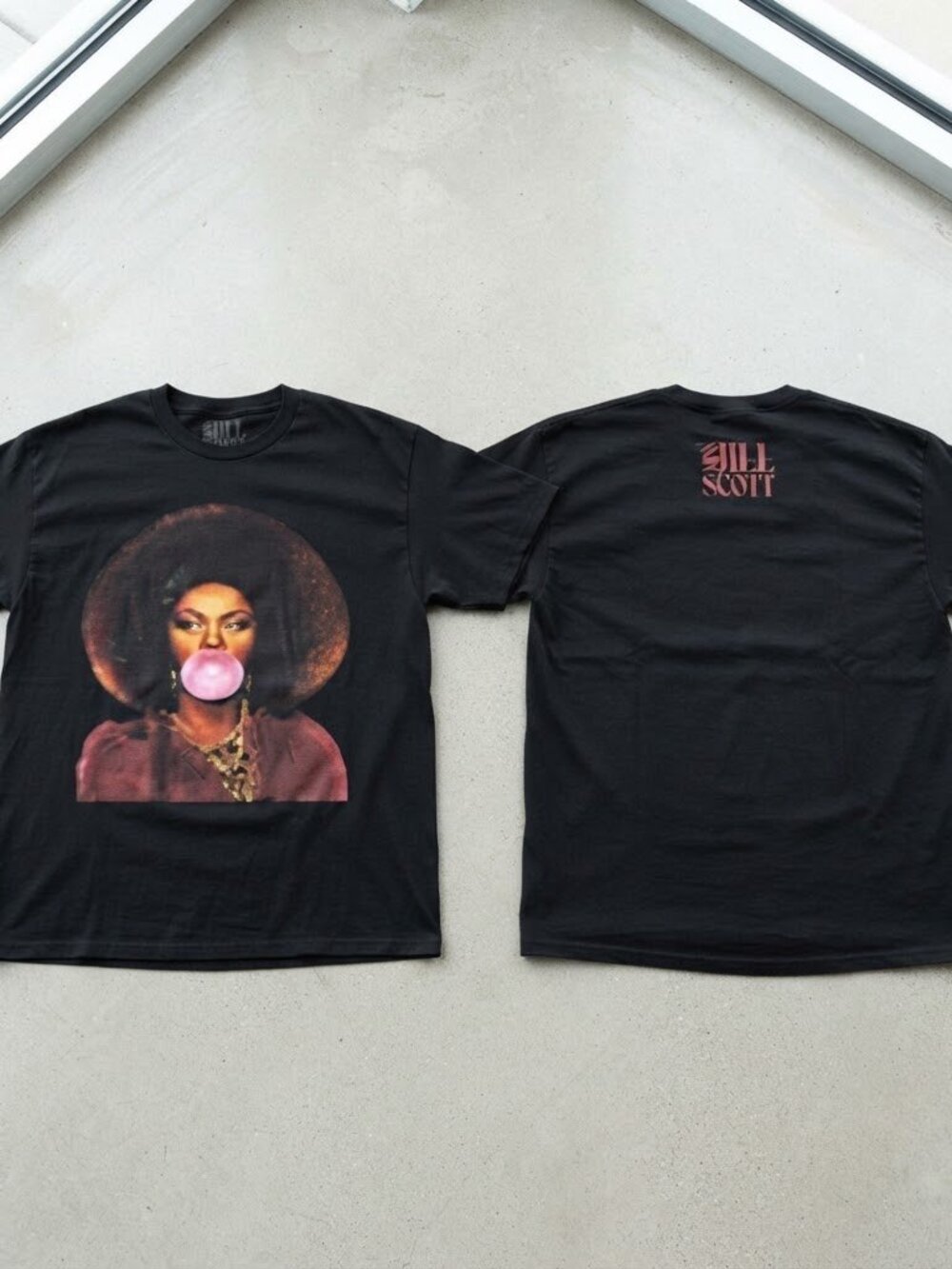 Jill Scott Afro Silhouette Black T-Shirt S-4XL